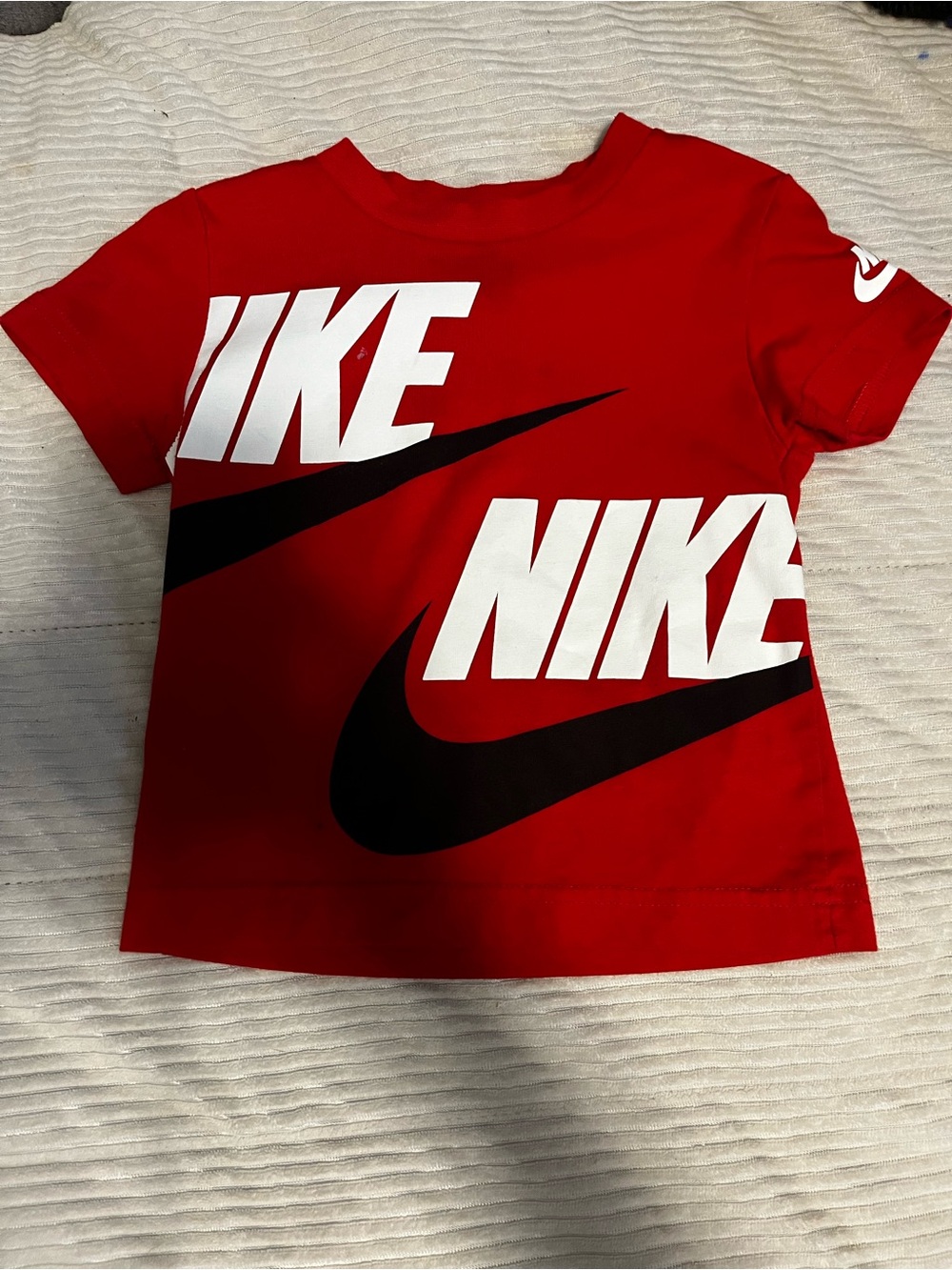 Nike Red Short Sleeve Tee with White & Black Logo